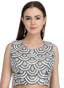 Light Blue Art Silk Embroidered Blouse Festive Wear -Indo Clothing Shop light blue art silk embroidered blouse bldiw24 u