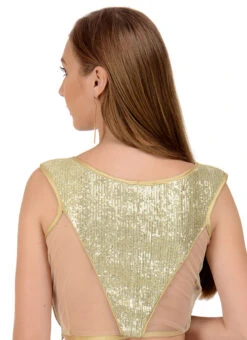Light Gold Net Sequins Blouse Festive Wear -Indo Clothing Shop light gold net sequins blouse bldiw8 b