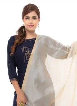 Light Golden Chanderi Cotton Dupatta Festive Wear -Indo Clothing Shop light golden chanderi cotton dupatta dpdmfmfd025 b