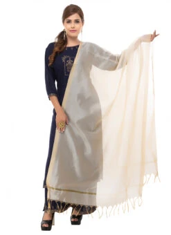 Light Golden Chanderi Cotton Dupatta Festive Wear -Indo Clothing Shop light golden chanderi cotton dupatta dpdmfmfd025 u