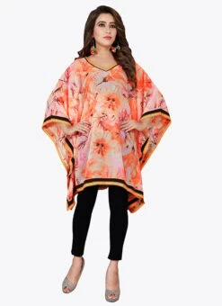 Light Orange Georgette Kaftan After Six Wear -Indo Clothing Shop light orange georgette kaftan kfmnc009 u