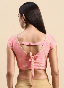 Light Pink Embroidered Chiffon Blouse Wedding Wear 11 Light Pink Embroidered Chiffon Blouse Wedding Wear -Indo Clothing Shop light pink embroidered chiffon blouse BLBS02303833 b