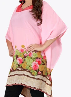 Light Pink Georgette Kaftan After Six Wear