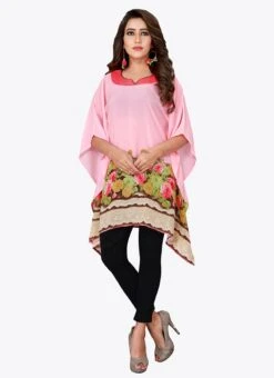Light Pink Georgette Kaftan After Six Wear -Indo Clothing Shop light pink georgette kaftan kfmnc007 u