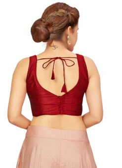 Maroon Art Silk Blouse After Six Wear 7 Maroon Art Silk Blouse After Six Wear -Indo Clothing Shop maroon art silk blouse blmff1823 b