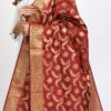 Maroon Banarasi Silk Weaving Work Dupatta Work Wear