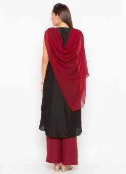 Maroon Muslin Kurta Palazzo Set After Six Wear 7 Maroon Muslin Kurta Palazzo Set After Six Wear -Indo Clothing Shop maroon muslin kurta palazzo set krsmnc2118ks b