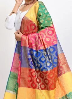 Multicolor Banarasi Silk Weaving Dupatta Work Wear
