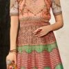 Multicolored Art Silk Anarkali Gown Party Wear