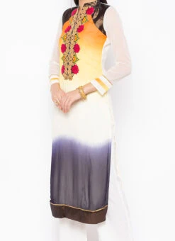 Multicolored Georgette Embroidered Kurta Palazzo Set After Six Wear