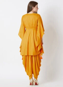Mustard Rayon Dhoti Set Work Wear -Indo Clothing Shop mustard rayon dhoti set krsdmf922must b