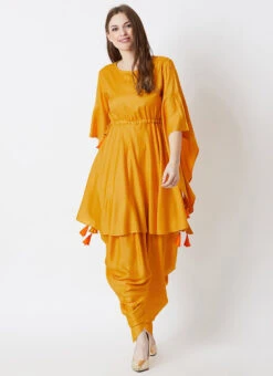Mustard Rayon Dhoti Set Work Wear -Indo Clothing Shop mustard rayon dhoti set krsdmf922must u