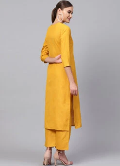 Mustard Rayon Kurta Palazzo Set Work Wear -Indo Clothing Shop mustard rayon kurta palazzo set krsdmf1003 b