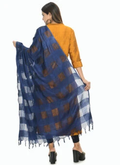 Navy Blue Cotton Dupatta Festive Wear 7 Navy Blue Cotton Dupatta Festive Wear -Indo Clothing Shop navy blue cotton dupatta dpdmfmfd013 b