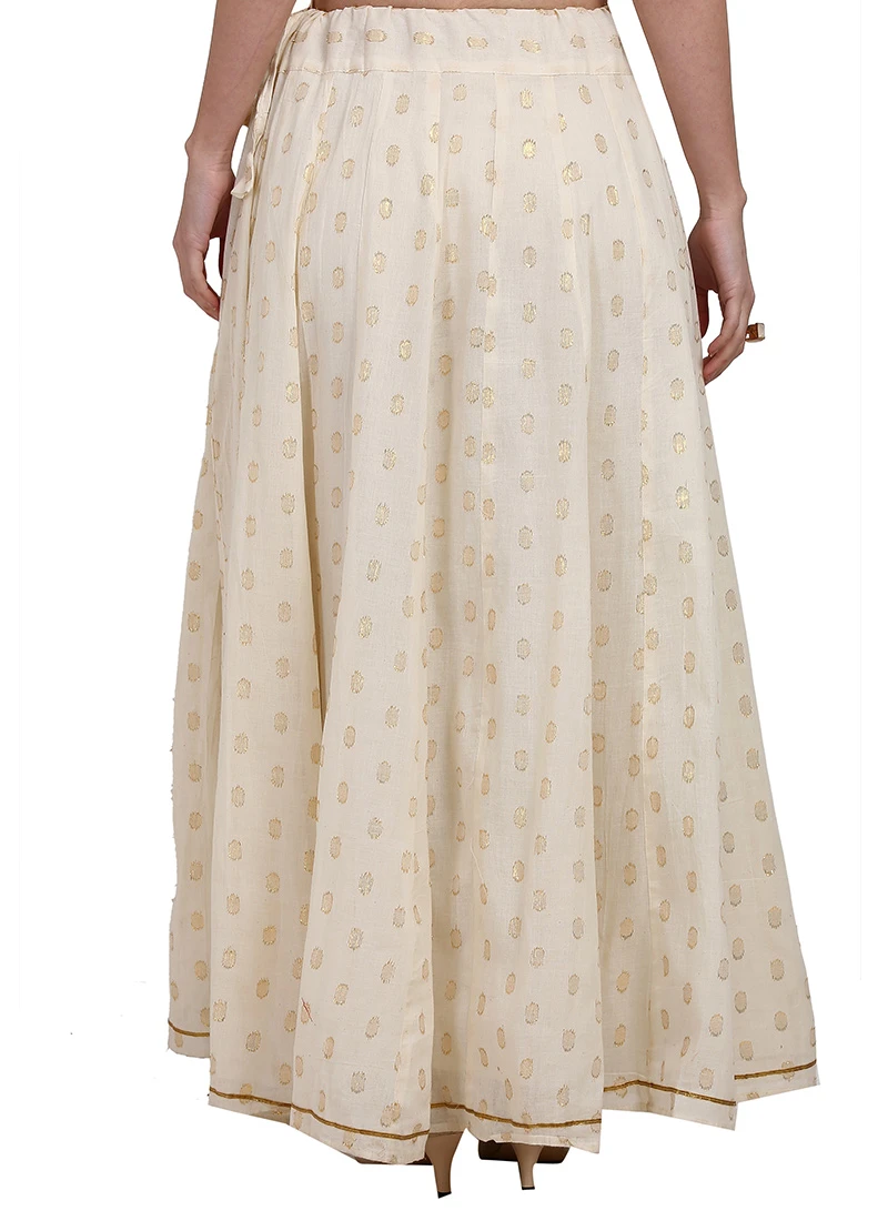 Off White Blended Cotton Skirt Work Wear 4 Off White Blended Cotton Skirt Work Wear - Image 4