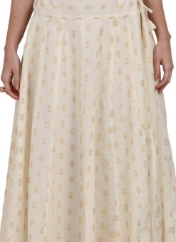 Off White Blended Cotton Skirt Work Wear