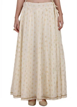 Off White Blended Cotton Skirt Work Wear 6 Off White Blended Cotton Skirt Work Wear -Indo Clothing Shop off white blended cotton skirt wbjsns10 u