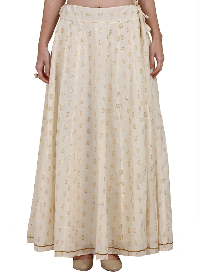 Off White Blended Cotton Skirt Work Wear 3 Off White Blended Cotton Skirt Work Wear - Image 3