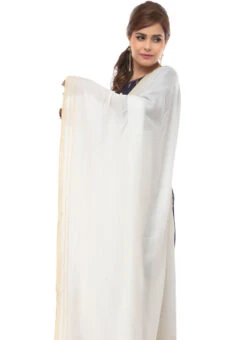 Off White Cotton Slub Weaving Work Dupatta Work Wear -Indo Clothing Shop off white cotton slub weaving work dupatta dpdmimfd091 b