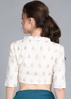 Off White Embroidered Collar Neck Blouse Festive Wear 7 Off White Embroidered Collar Neck Blouse Festive Wear -Indo Clothing Shop off white embroidered collar neck blouse BLBS02209608 b