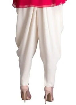Off White Faux Crepe Patiala Pant Work Wear -Indo Clothing Shop off white faux crepe patiala pant wbjsns18 b