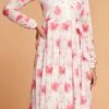 Off White Georgette Digital Print Fit And Flare Dress After Six Wear