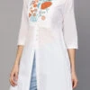 Off White Rayon Kurta Palazzo Set Work Wear