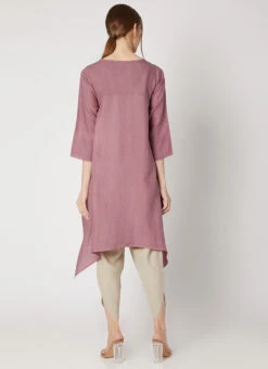 Onion Pink Linen Kurta Set Work Wear -Indo Clothing Shop onion pink linen kurta set krsdvcsvts28 b