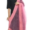 Onion Pink Organza Cotton Stones Work Dupatta Festive Wear