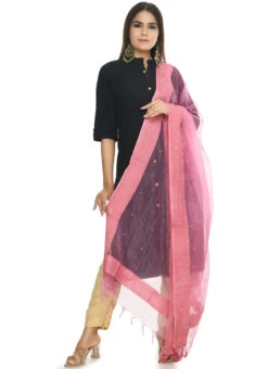 Onion Pink Organza Cotton Stones Work Dupatta Festive Wear -Indo Clothing Shop onion pink organza cotton stones work dupatta dpdmfmfd046 u
