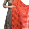 Orange Cotton Weaving Work Dupatta Work Wear