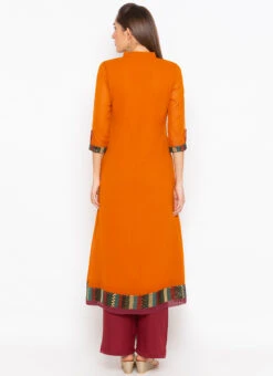 Orange Georgette Embroidered Kurta Palazzo Set Party Wear -Indo Clothing Shop orange georgette embroidered kurta palazzo set krsmnc1936 b