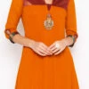 Orange Georgette Embroidered Kurta Palazzo Set Party Wear