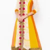Orange N White Georgette Embroidered Kurta Palazzo Set After Six Wear