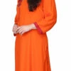 Orange Rayon Embroidery Kurta Palazzo Set Party Wear