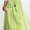 Parrot Green Linen Cotton Dupatta Work Wear