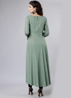 Pastel Green Cotton Kurta Churidar Set After Six Wear -Indo Clothing Shop pastel green cotton kurta churidar set krsdmf322 b