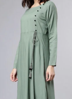 Pastel Green Cotton Kurta Churidar Set After Six Wear