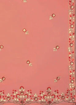 Peach Gota Work Embroidered Duppata Party Wear 7 Peach Gota Work Embroidered Duppata Party Wear -Indo Clothing Shop peach gota work embroidered duppata dpsuvi26d107 b