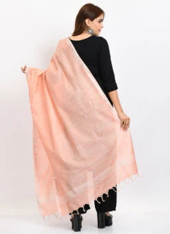 Peach Linen Cotton Dupatta Work Wear -Indo Clothing Shop peach linen cotton dupatta dpdmimfd166 b