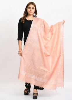 Peach Linen Cotton Dupatta Work Wear -Indo Clothing Shop peach linen cotton dupatta dpdmimfd166 u