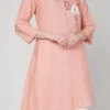 Peach Linen Kurta Palazzo Set Work Wear