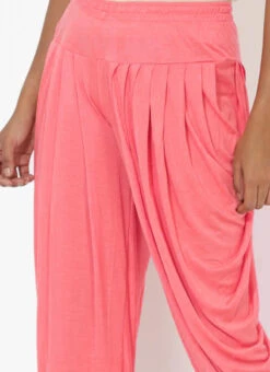 Peach Rayon Dhoti Pant Work Wear