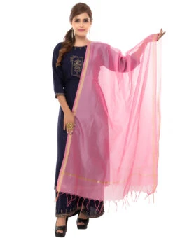 Pink Chanderi Cotton Dupatta Festive Wear 6 Pink Chanderi Cotton Dupatta Festive Wear -Indo Clothing Shop pink chanderi cotton dupatta dpdmfmfd024 u
