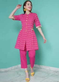 Pink Cotton Kurta Straight Pant Suit After Six Wear 6 Pink Cotton Kurta Straight Pant Suit After Six Wear -Indo Clothing Shop pink cotton kurta straight pant suit krsdrnrwrks107 u