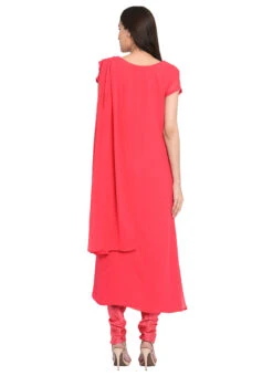 Pink Embroidered Kurta Churidar Set After Six Wear -Indo Clothing Shop pink embroidered anarkali set iwsudrrwrs447 b