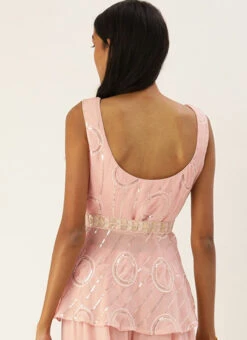 Pink Embroidered Peplum Blouse Festive Wear 7 Pink Embroidered Peplum Blouse Festive Wear -Indo Clothing Shop pink embroidered peplum blouse BLBS02307553 b