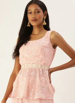 Pink Embroidered Peplum Blouse Festive Wear 6 Pink Embroidered Peplum Blouse Festive Wear -Indo Clothing Shop pink embroidered peplum blouse BLBS02307553 u