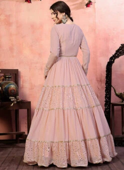Pink Georgette Anarkali Gown Party Wear 7 Pink Georgette Anarkali Gown Party Wear -Indo Clothing Shop pink georgette anarkali gown bgwsom4526 b