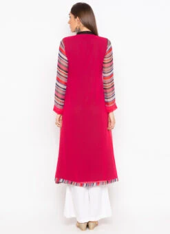 Pink Georgette Digital Printed Kurta Palazzo Set After Six Wear -Indo Clothing Shop pink georgette digital printed kurta palazzo set krsmnc2082ks b